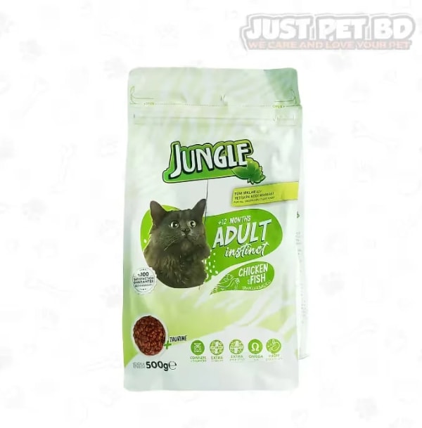 Jungle Adult Dry Cat Food Chicken & Fish 500gm