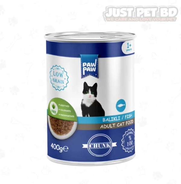 Paw Paw Cat Food Can Adult Fish 400gm