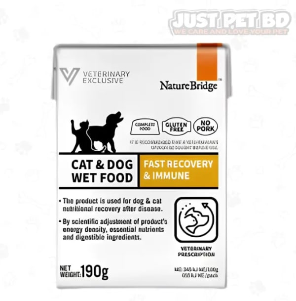 Nature Bridge Veterinary Exclusive Wet Cat & Dog Food for Fast Recovery & Immune 190gm