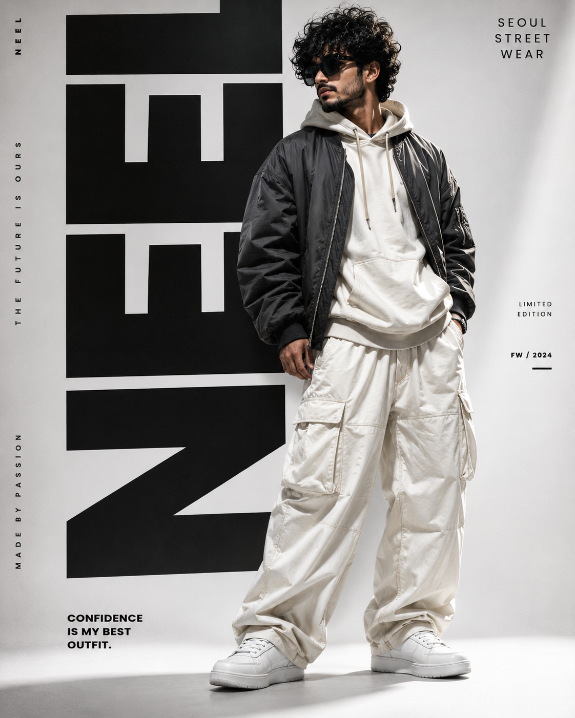 Korean Streetwear Fashion Poster - Solo Male – Fashion AI Image Prompt