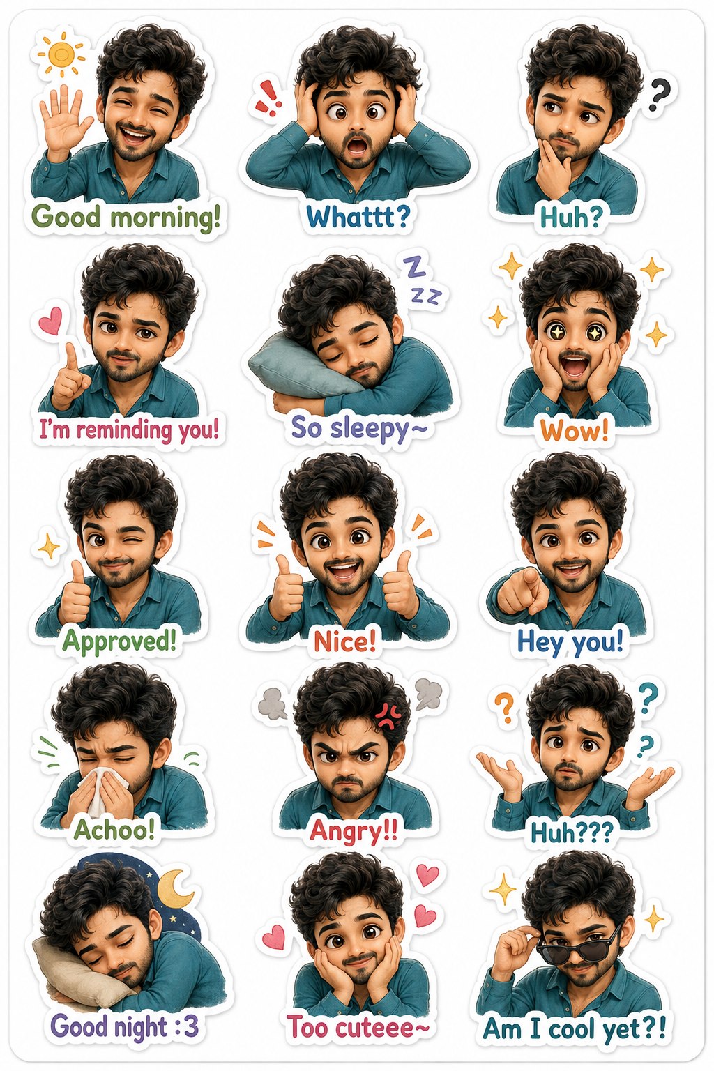 Chibi 3D Sticker Pack – Korean Aesthetic - Creative / Fun AI Image Prompt