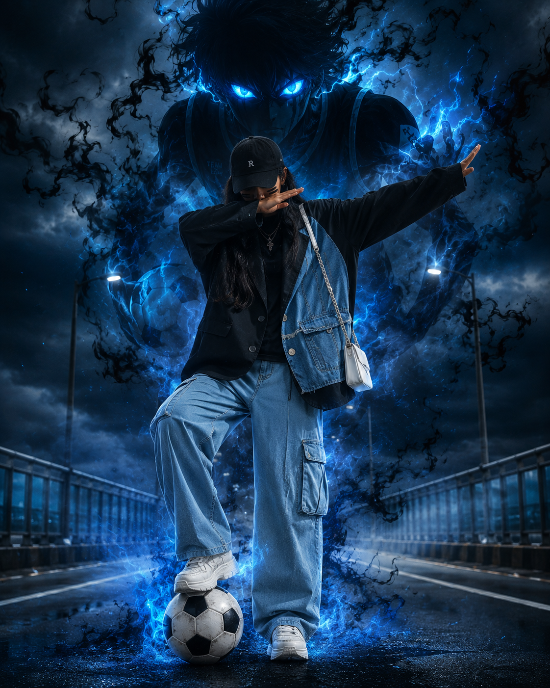 Fantasy Sports Portrait – Blue Lock Inspired - Female – Fantasy AI Image Prompt