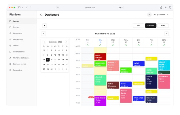 Beauty Salon Calendar Interface