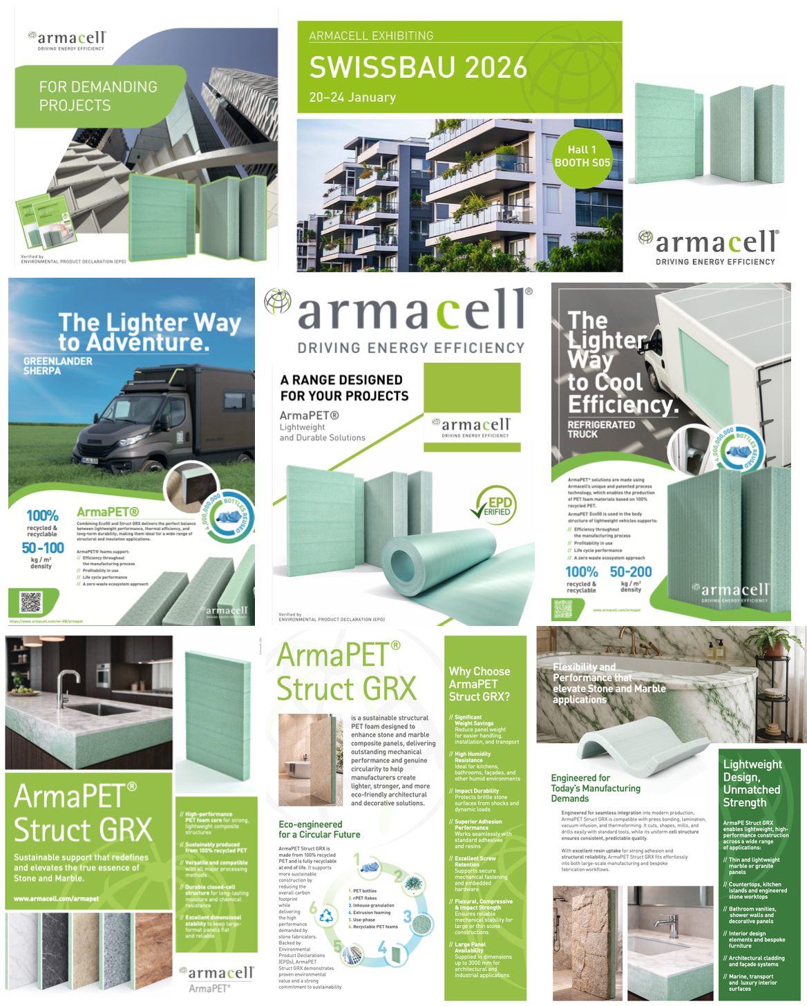 Armacell — Moodboard marketing & supports visuels