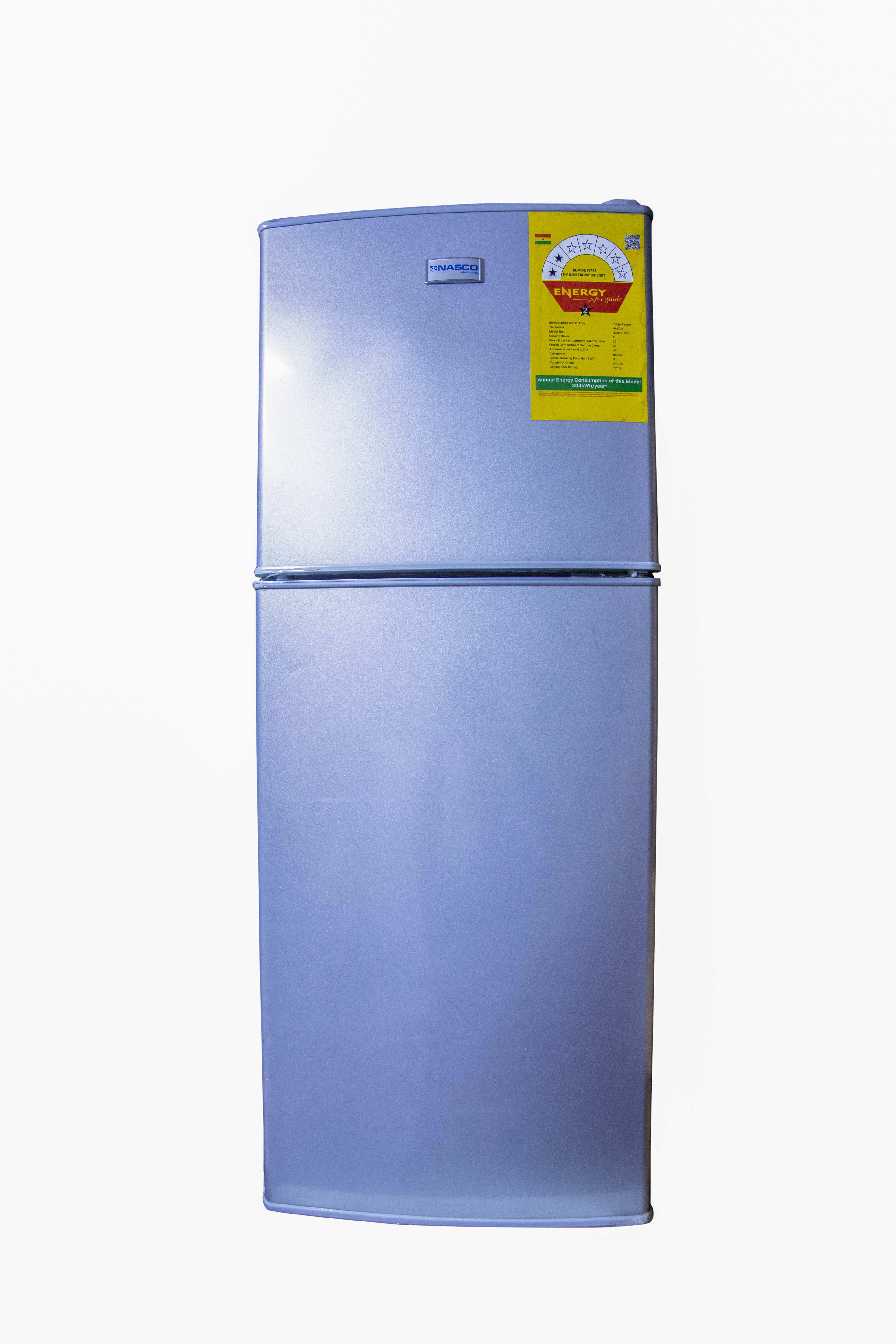 Nasco NASF2-18FL Table Top Double Door Top Mount Refrigerator - 158 Liters