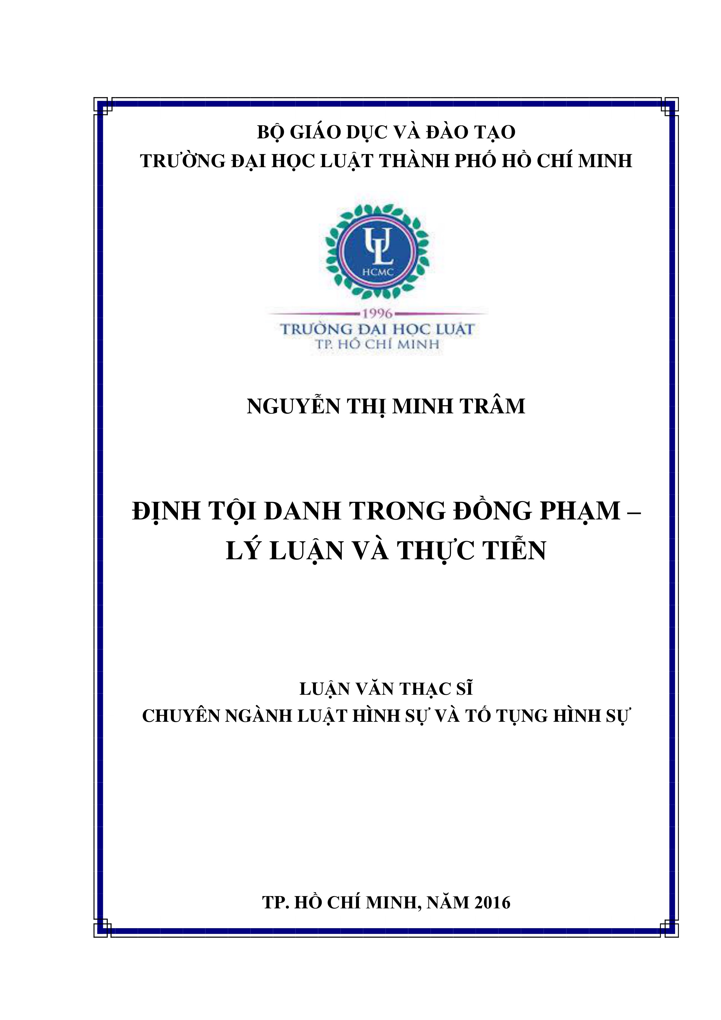 Định tội danh trong đồng phạm - lý luận và thực tiễn