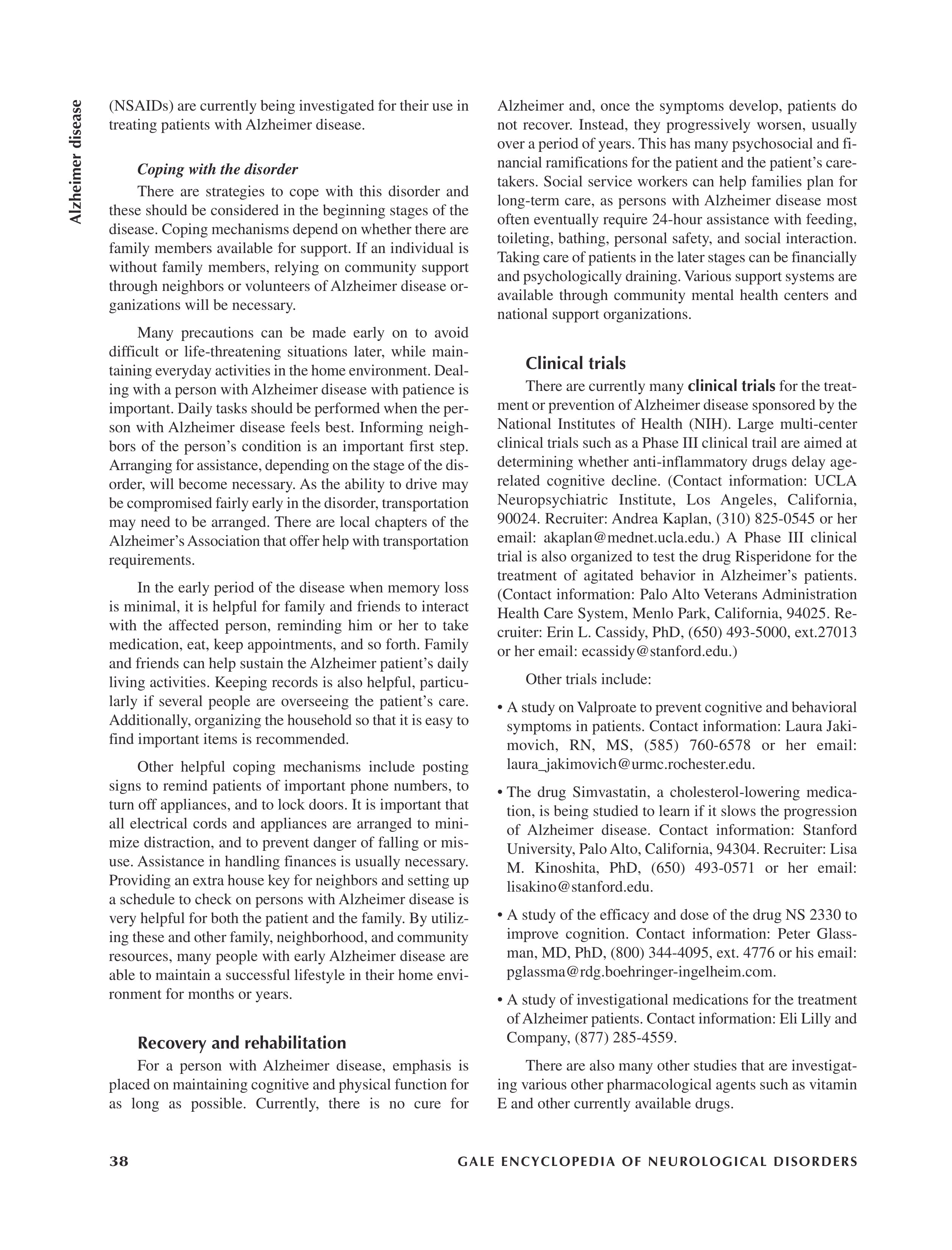 The Gale Encyclopedia of Neurological Disorders vol 1 - part 2 doc