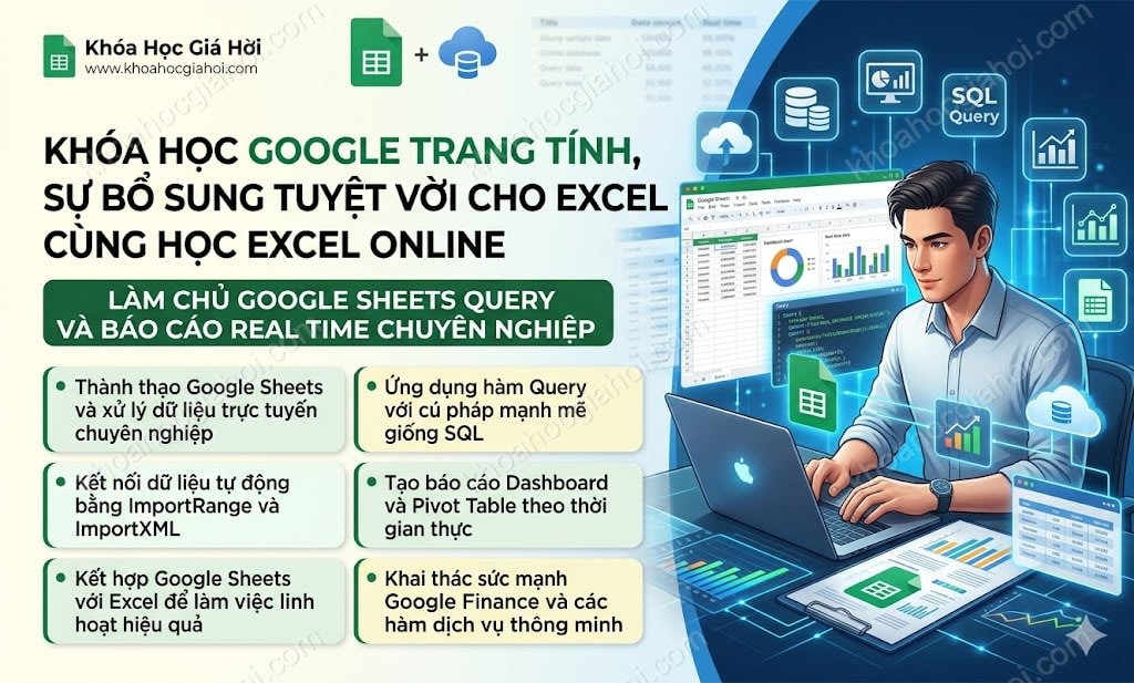 Khóa Học Google Trang Tính, Sự Bổ Sung Tuyệt Vời Cho Excel Cùng Học Excel Online