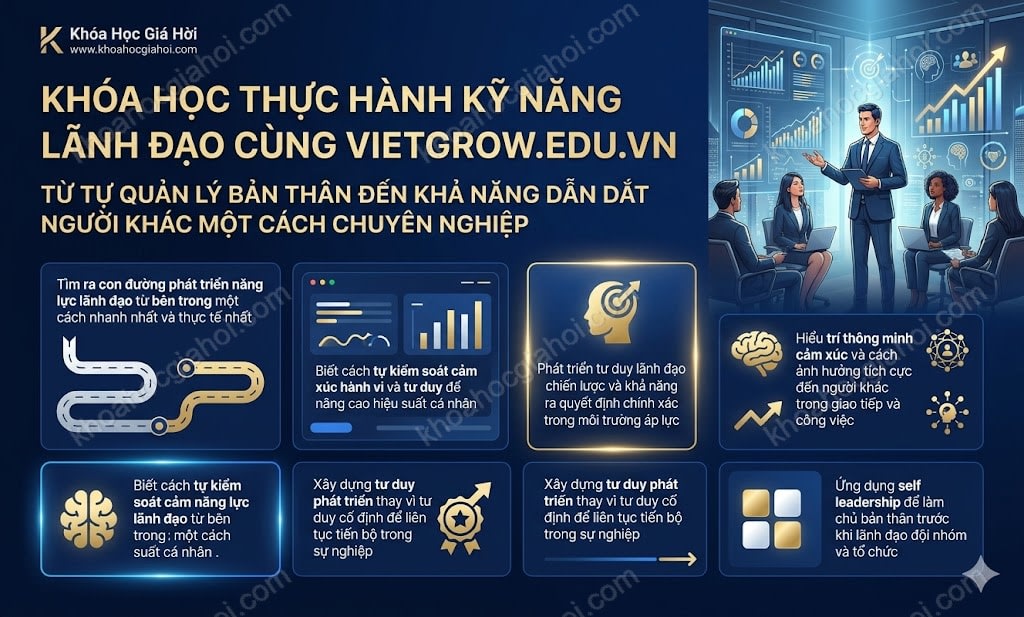 Khóa Học Thực Hành Kỹ Năng Lãnh Đạo Cùng Vietgrow.edu.vn