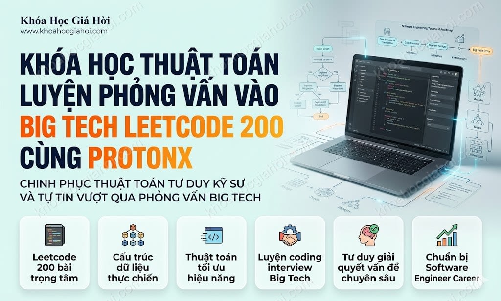Khóa Học Thuật Toán Luyện Phỏng Vấn Vào Big Tech - Leetcode 200 Cùng ProtonX