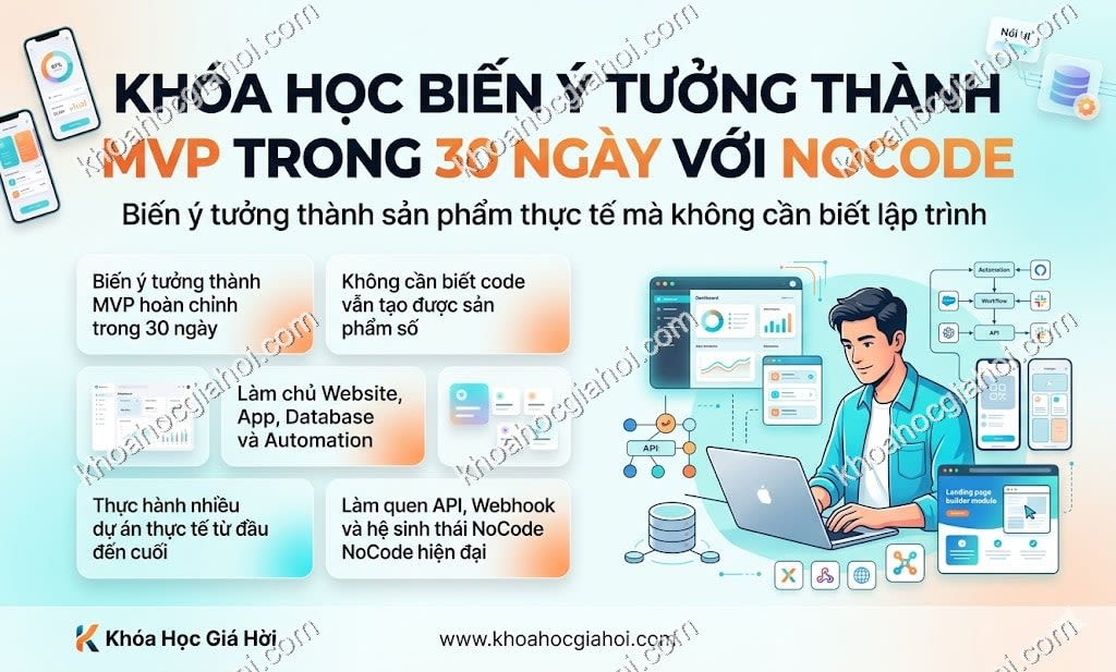 Khóa Học Biến Ý Tưởng Thành Mvp Trong 30 Ngày Với Nocode