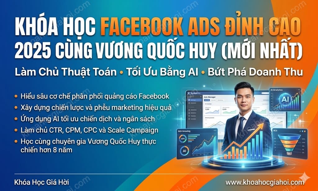 Khóa Học Facebook Ads Đỉnh Cao 2025 Cùng Vương Quốc Huy (Mới Nhất)