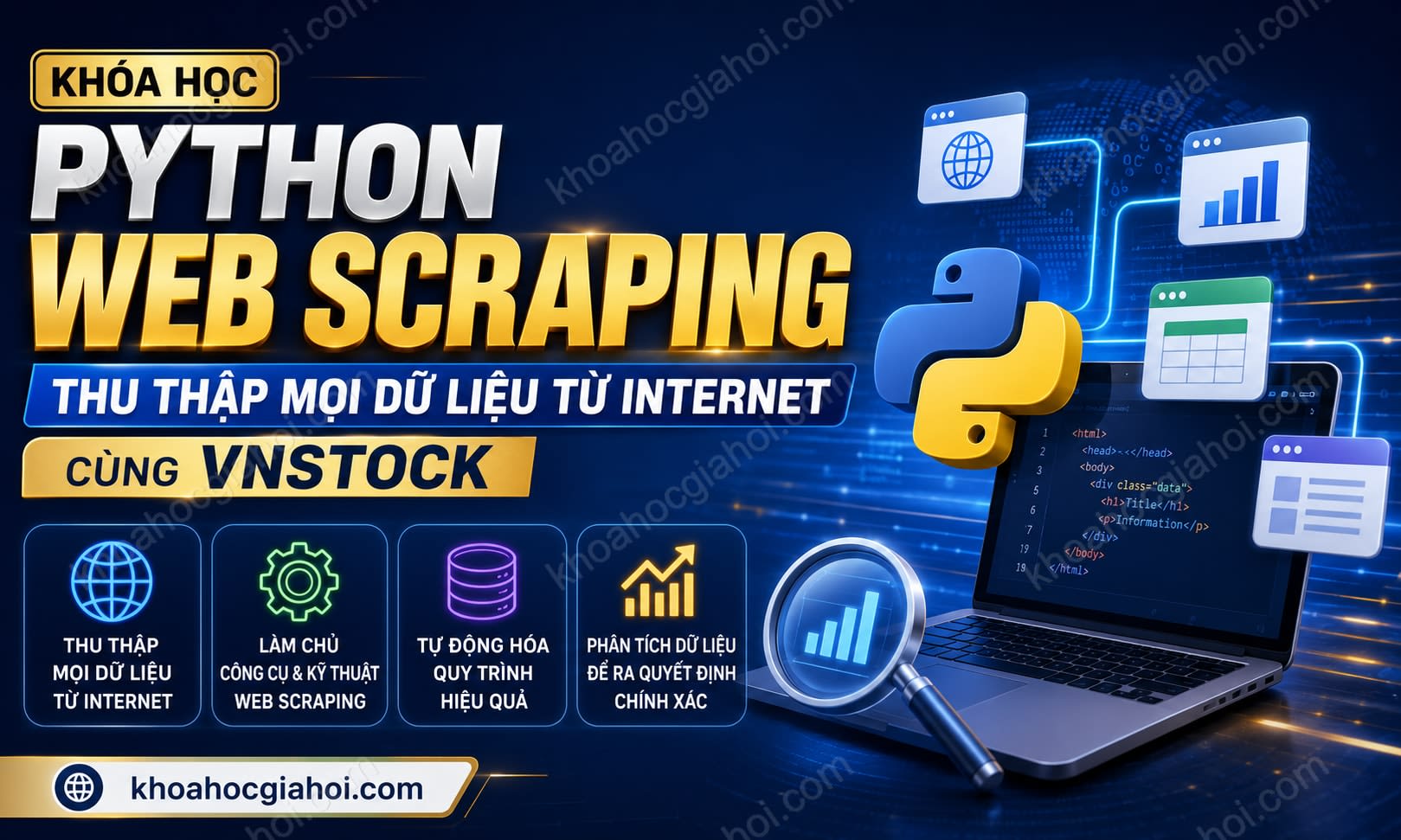 Khoá Học Python Web Scraping – Thu Thập Mọi Dữ Liệu Từ Internet Cùng Vnstock