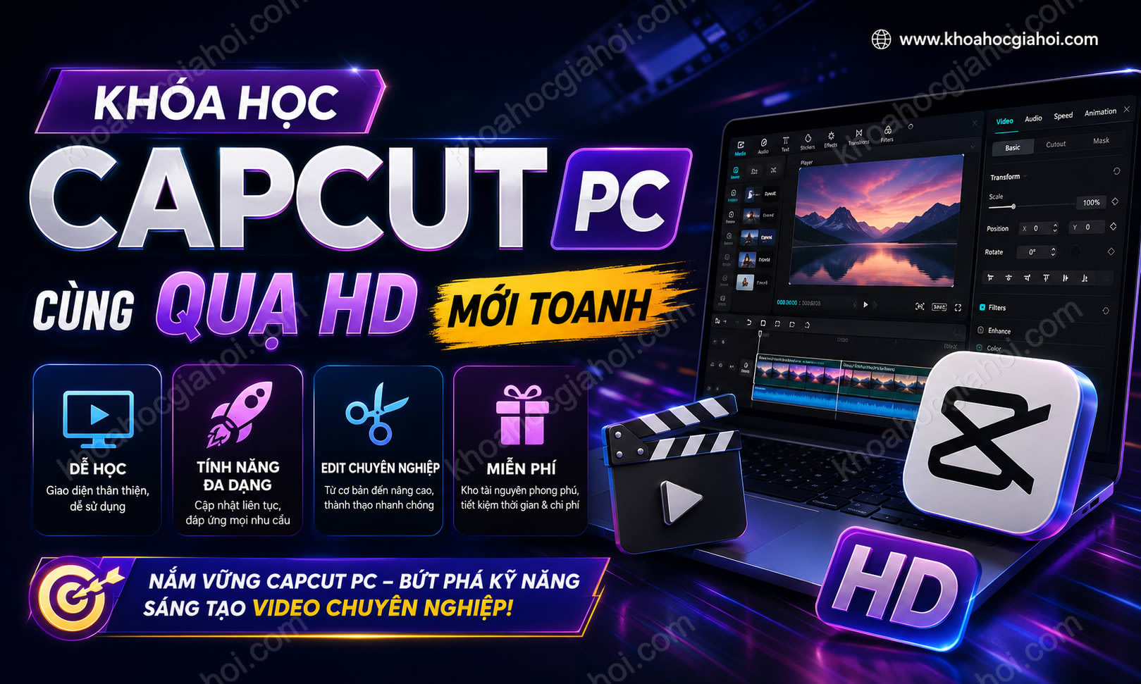Khóa Học Capcut Pc Cùng Quạ HD Mới Toanh