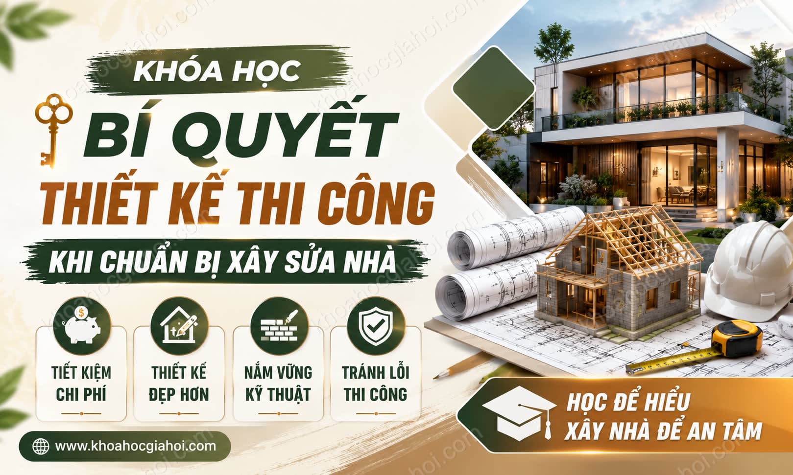 Khóa Học Bí Quyết Thiết Kế Thi Công Khi Chuẩn Bị Xây Sửa Nhà