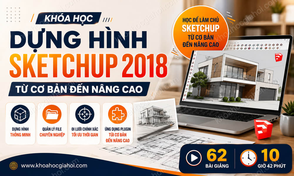 Khóa Học Dựng Hình Sketchup 2018 Từ Cơ Bản Đến Nâng Cao