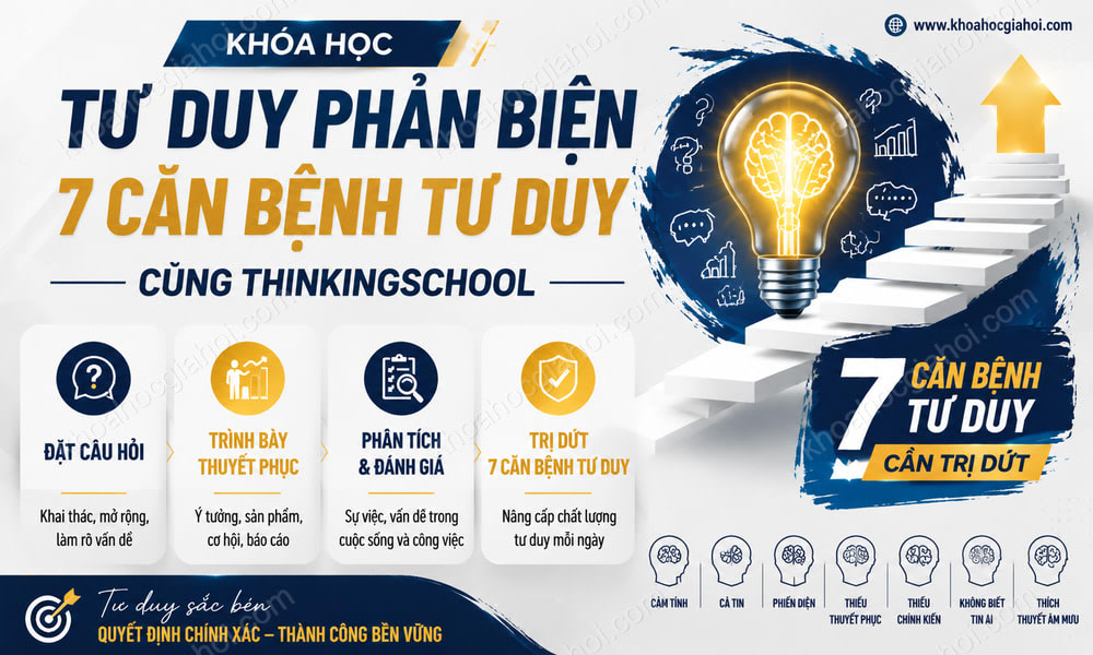 Khoá Học Tư Duy Phản Biện – 7 Căn Bệnh Tư Duy Cùng Thinkingschool