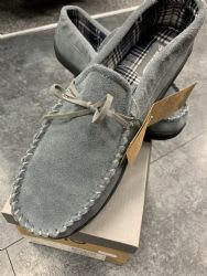 Men’s Grey Moccasin Slippers 