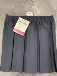 Pleated Box Skirt Navy