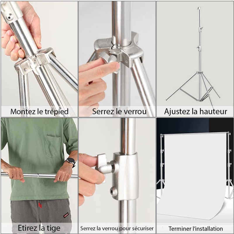 Support de fond professionnel  en acier 2,8x3m  miniature 3