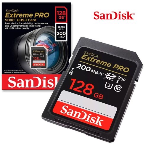 Carte mémoire Sandisk extreme Pro 128 GB 200MB/S miniature 2