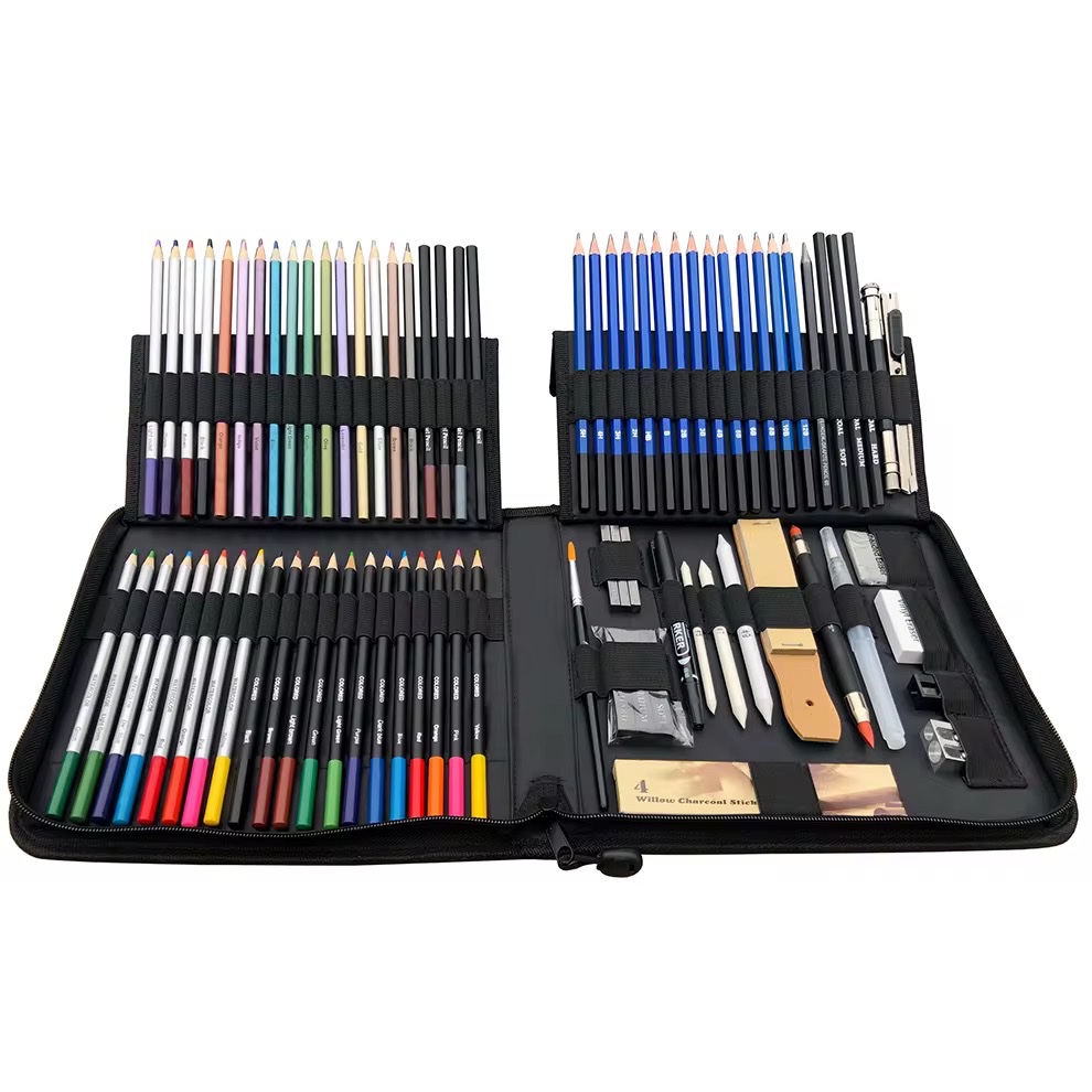 Kit Crayon De Dessin KALOUR 83 Pièces  miniature 2