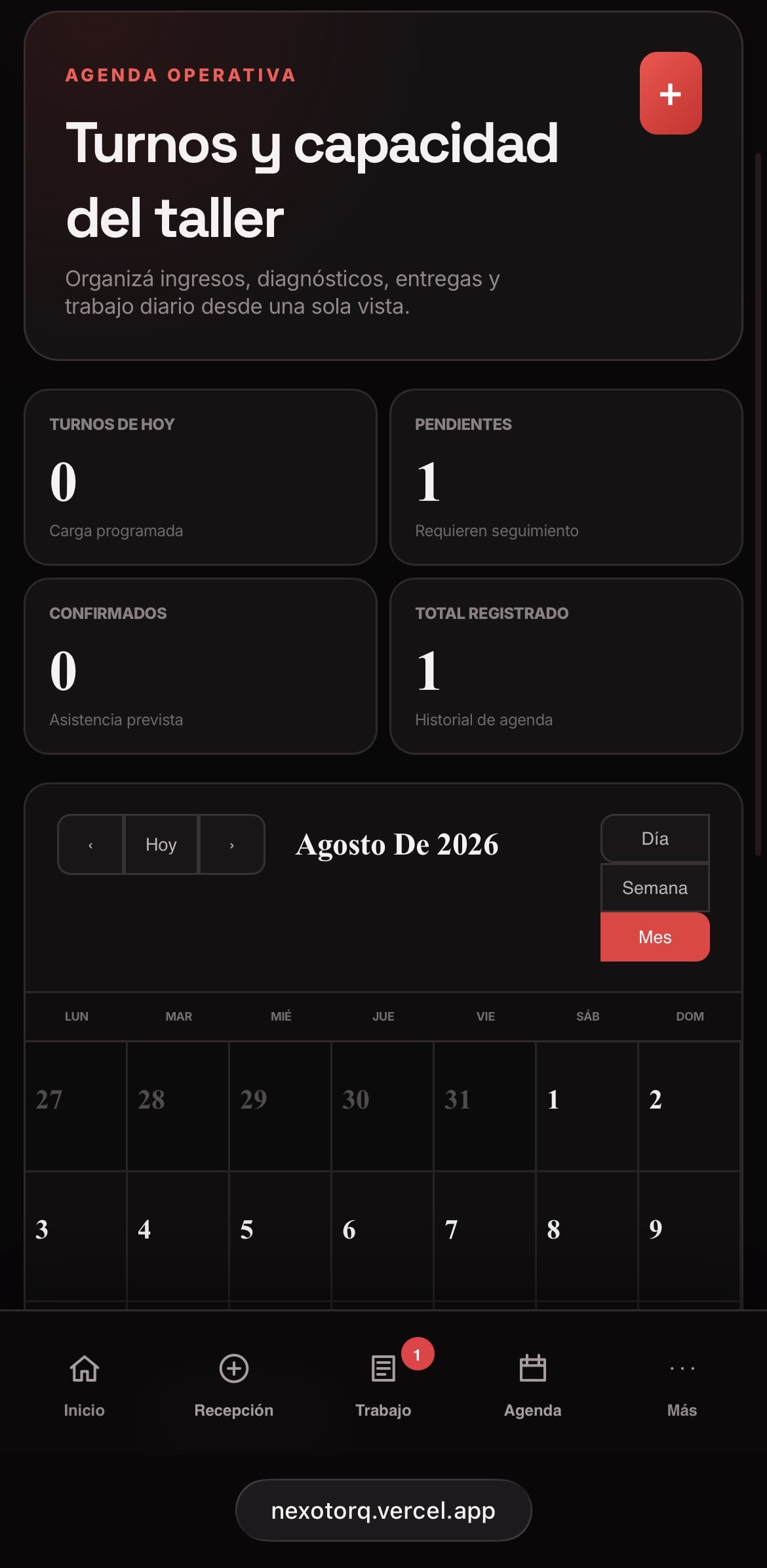 Turnos y carga de trabajo conectados en Nexotorq
