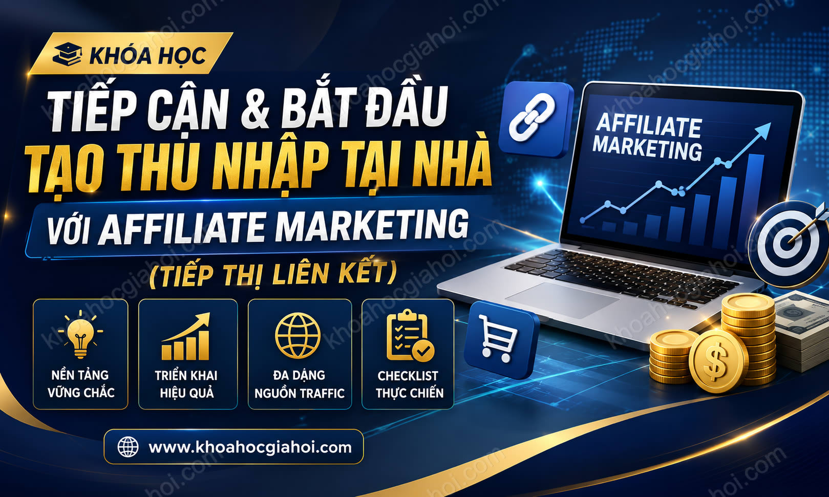 Khóa Học Tiếp Cận & Bắt Đầu Tạo Thu Nhập Tại Nhà Với Affiliate Marketing (Tiếp Thị Liên Kết)
