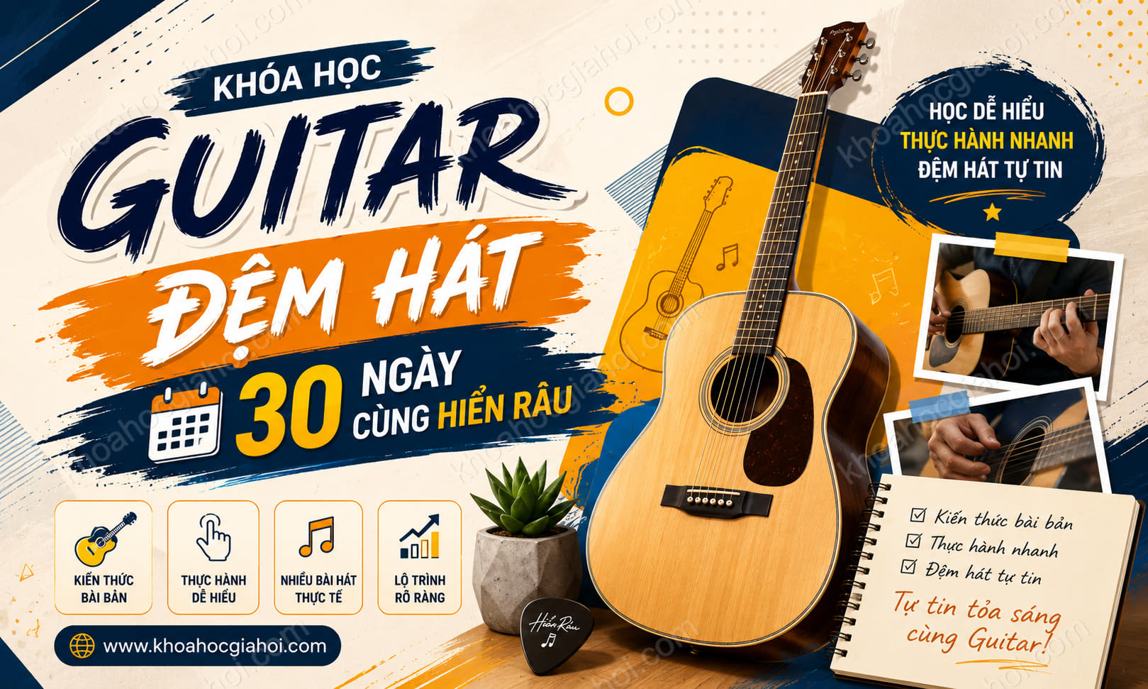 Khóa Học Guitar Đệm Hát 30 Ngày Cùng Hiển Râu