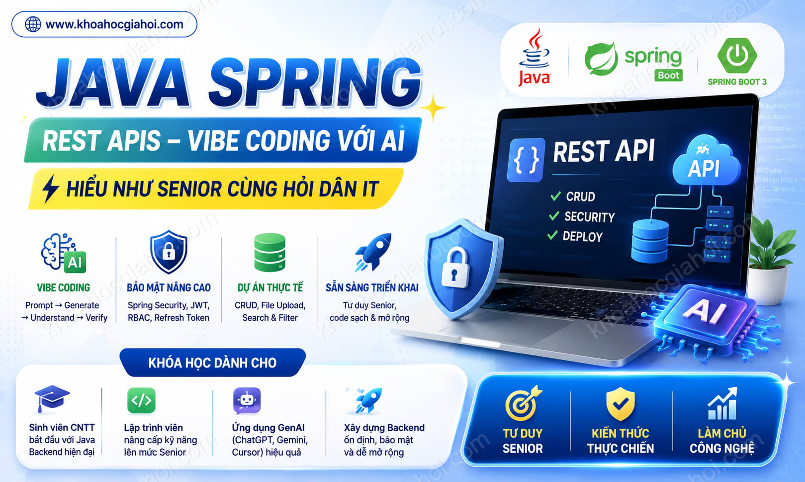 Khóa Học Java Spring REST APIs – Vibe Coding với AI, Hiểu Như Senior Cùng Hỏi Dân IT