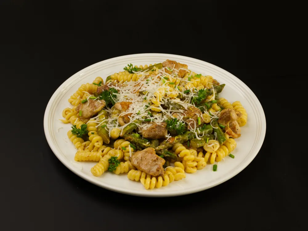 Creamy Lemon Chicken Asparagus Pasta Cover