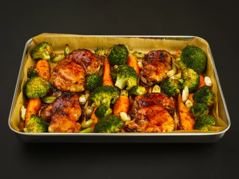 Sheet Pan Chicken Broccoli Baby Carrots Hero