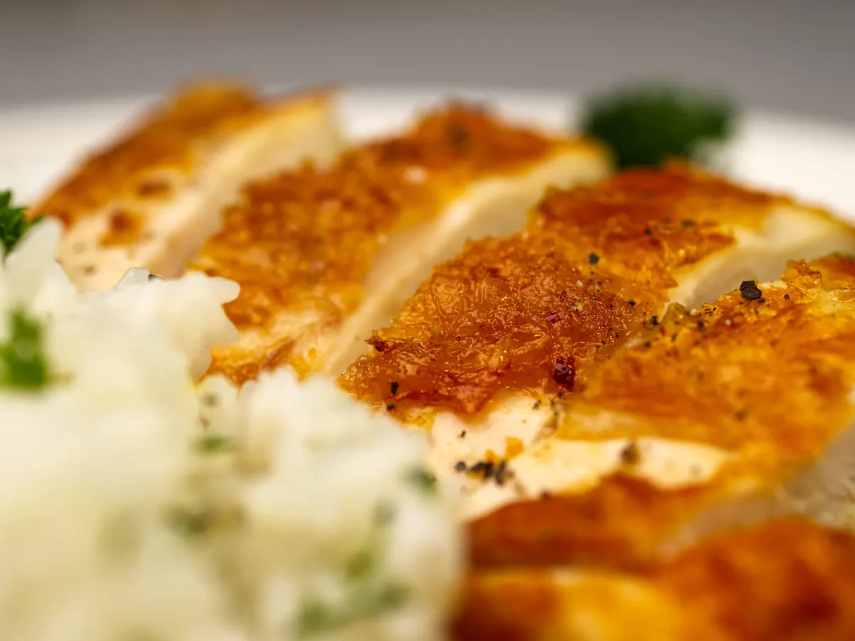 Crispy Lemon Chicken Asparagus Close-up