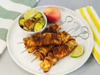 Cajun Chicken Skewers with Grilled Peach Salsa Hero Cover 