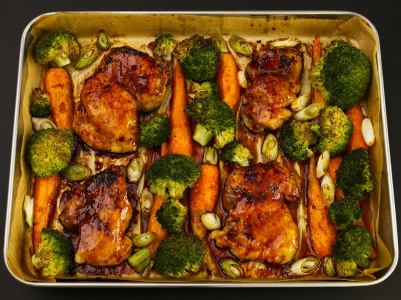 Sheet Pan Chicken Broccoli Instruction E