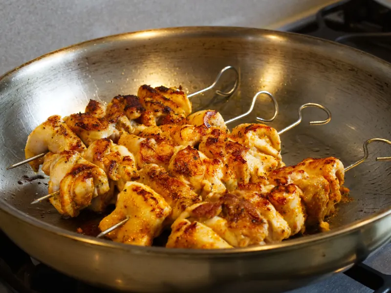 Cajun Chicken Skewers with Grilled Peach Salsa Instruction 5