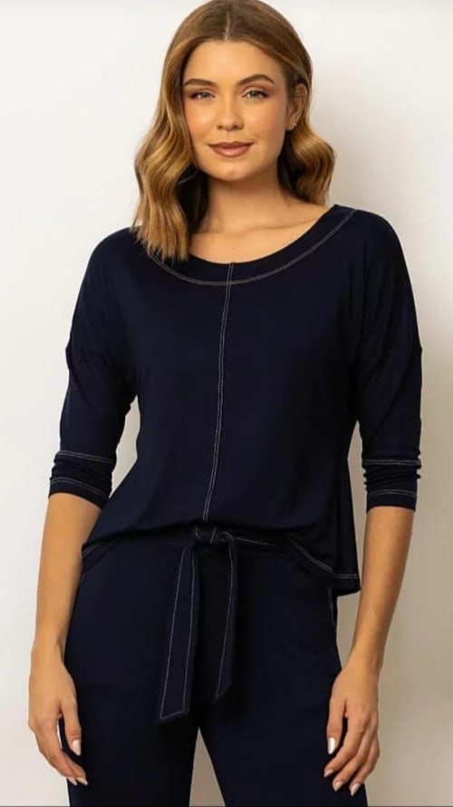 blusa pespontada 7/8 miniatura 2