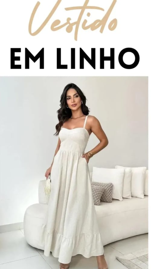 vestido branco linho
