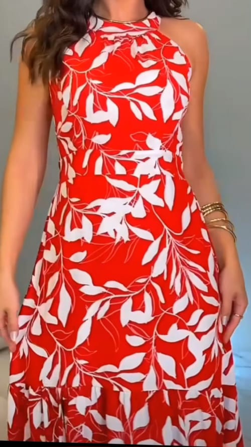 vestido gola alta com fenda Bybela miniatura 3