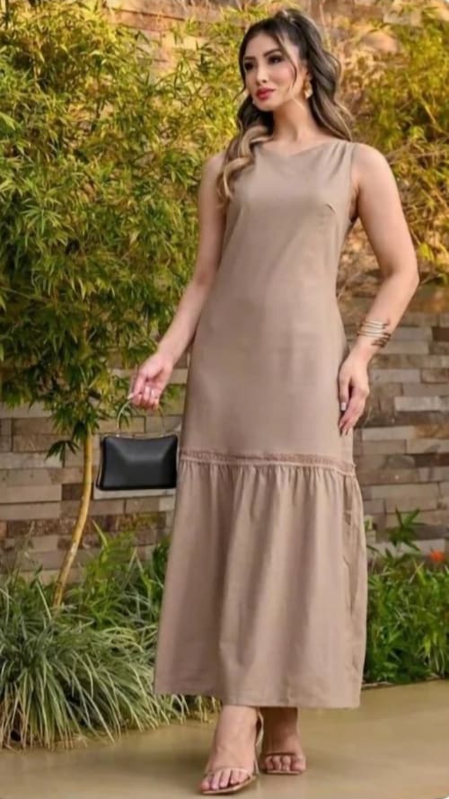 Vestido Linho com fenda miniatura 3