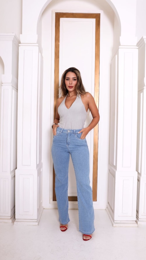 Jeans delavê wide lag  miniatura 2