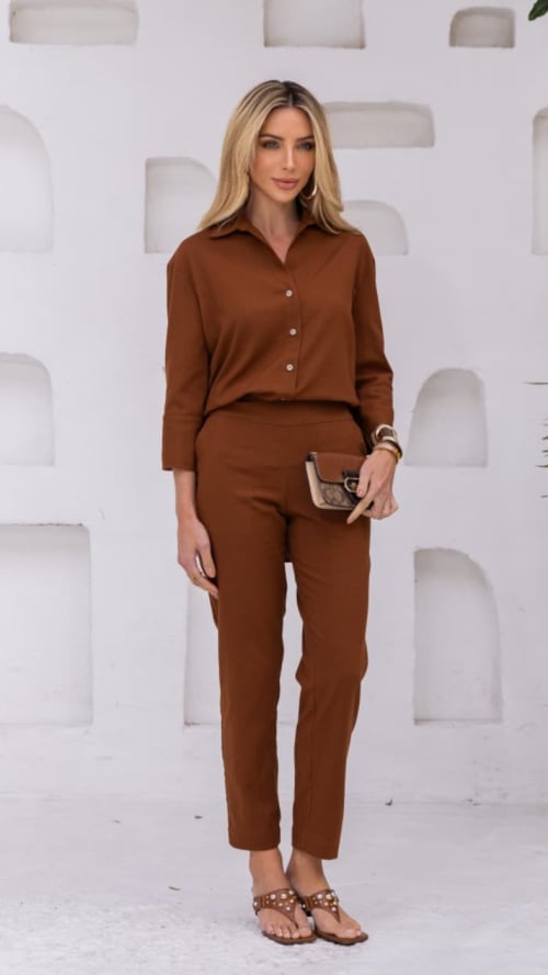 Conjunto linho meia manga miniatura 5