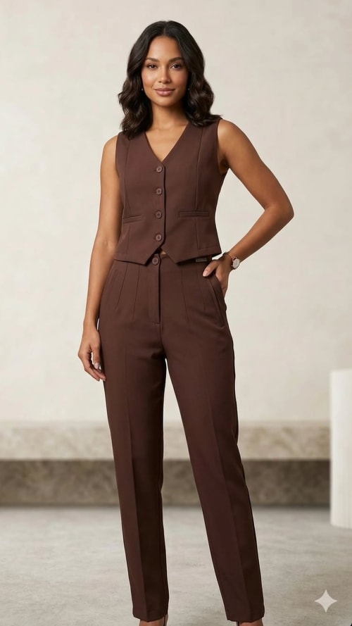Conjunto alfaiataria com colete 