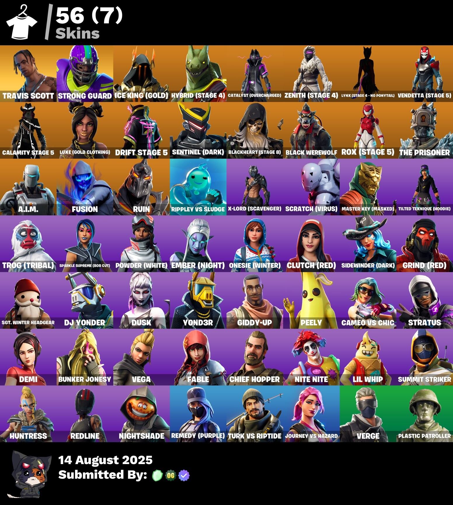 Fortnite Account ( PLAYSTATION / XBOX / PC / NINTENDO ) (TRAVIS SCOTT, STRONG GUARD) (56 Skins)