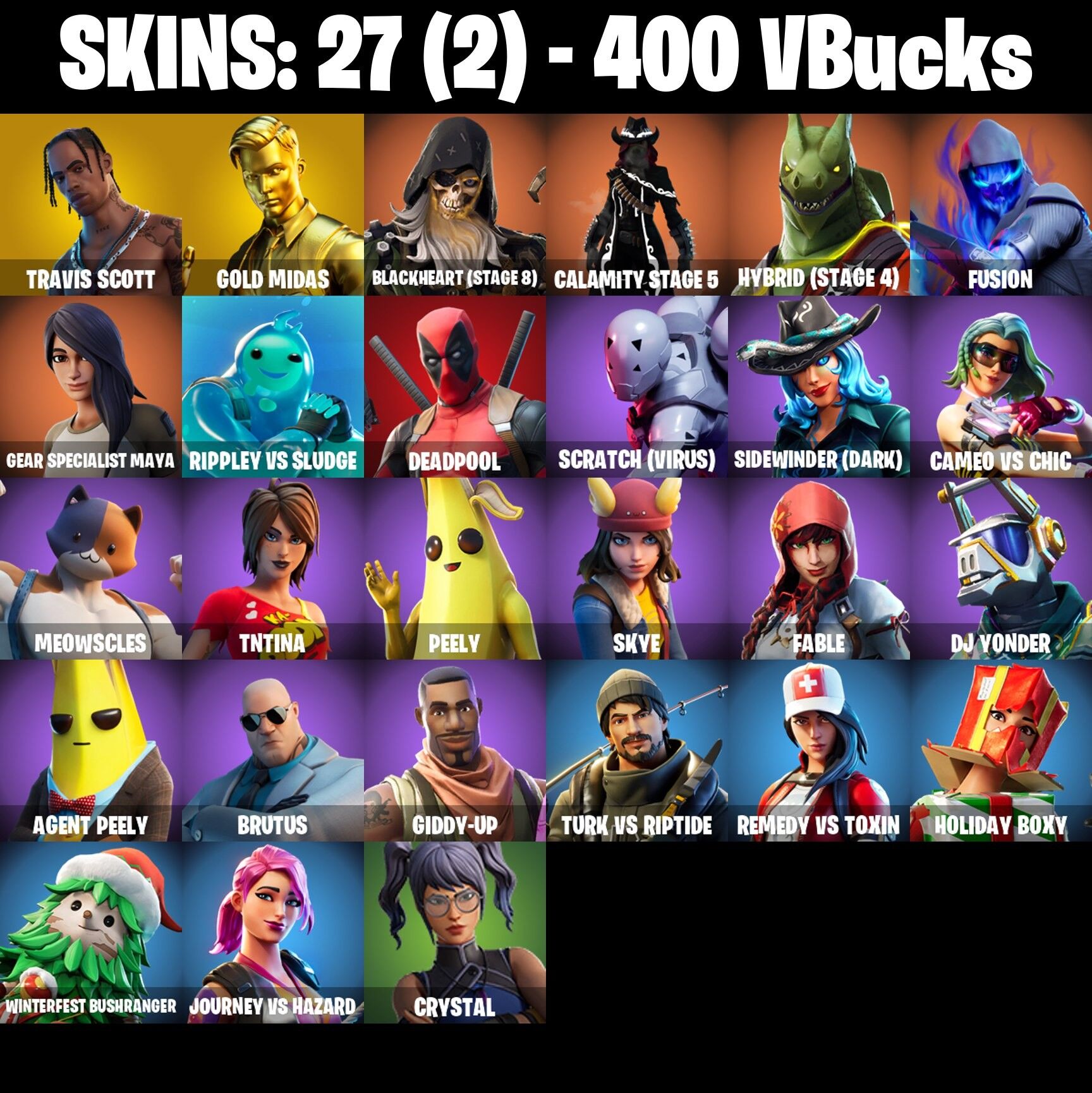 Fortnite Account ( PLAYSTATION / XBOX / PC / NINTENDO ) (Travis Scott, Mako) (82 Skins)
