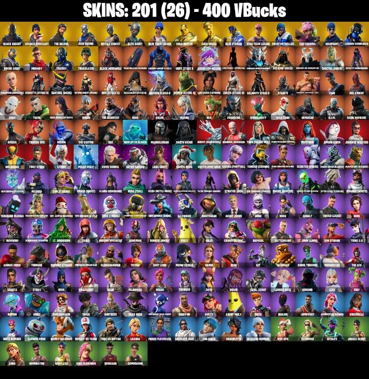 Fortnite Account ( PLAYSTATION / XBOX / PC / NINTENDO ) (BLACK KNIGHT, THE REAPER, OG STW) (201 Skins)