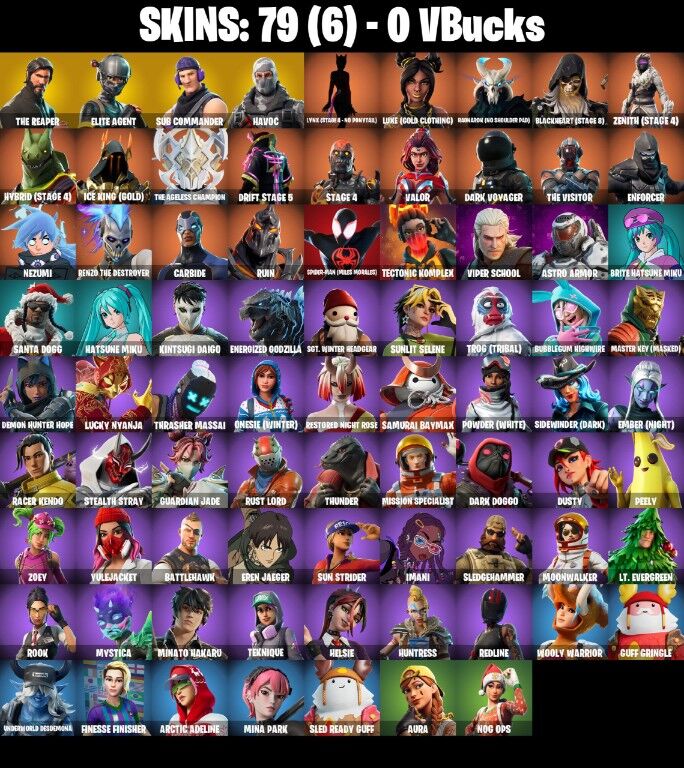 Fortnite Account ( PLAYSTATION / XBOX / PC / NINTENDO ) (The Reaper) (79 Skins)