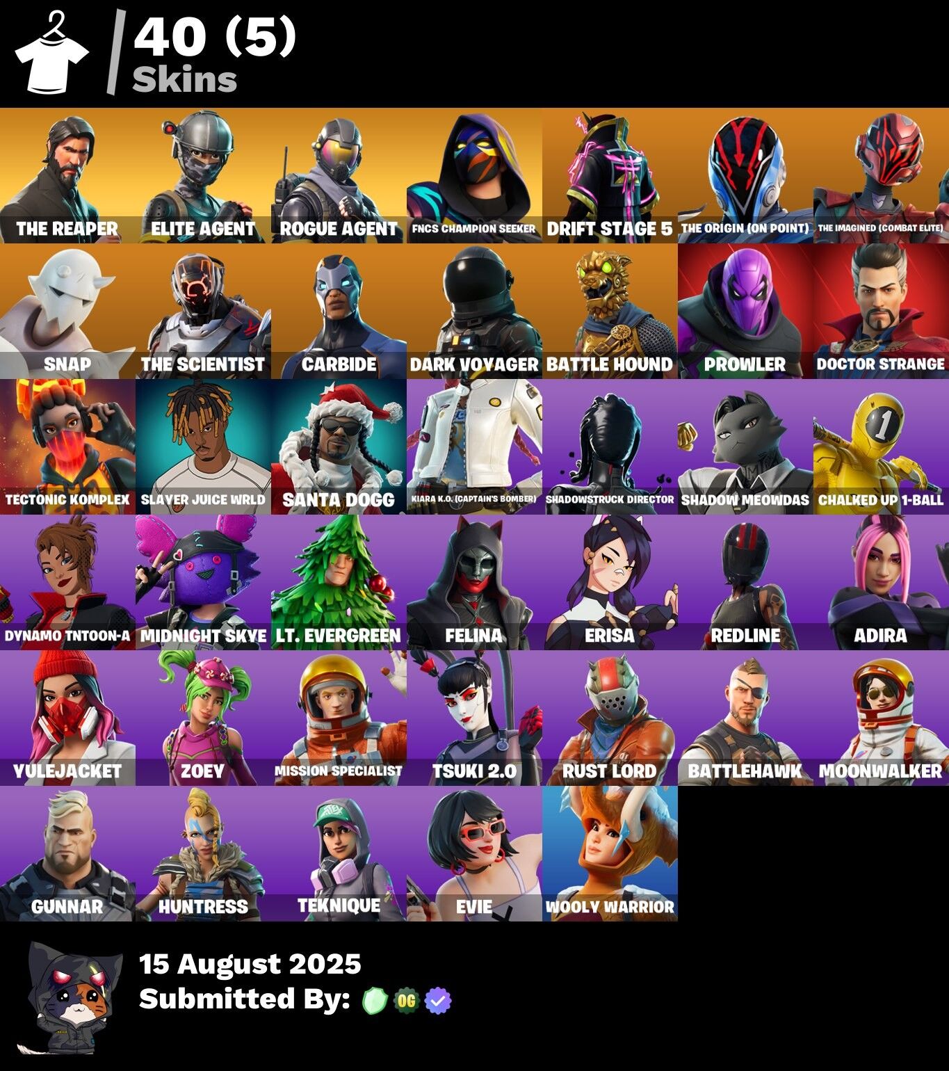 Fortnite Account ( PC ) (The Reaper, Elite Agent, Rogue Agent) (40 Skins)
