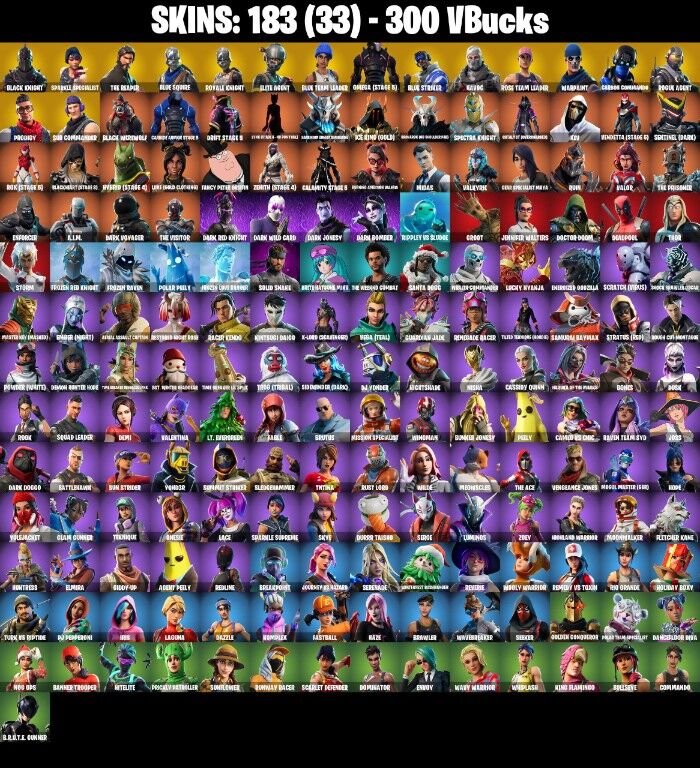 Fortnite Account ( PLAYSTATION / XBOX / PC / NINTENDO ) (BLACK KNIGHT, THE REAPER, TAKE THE L, MAKO) (183 Skins)