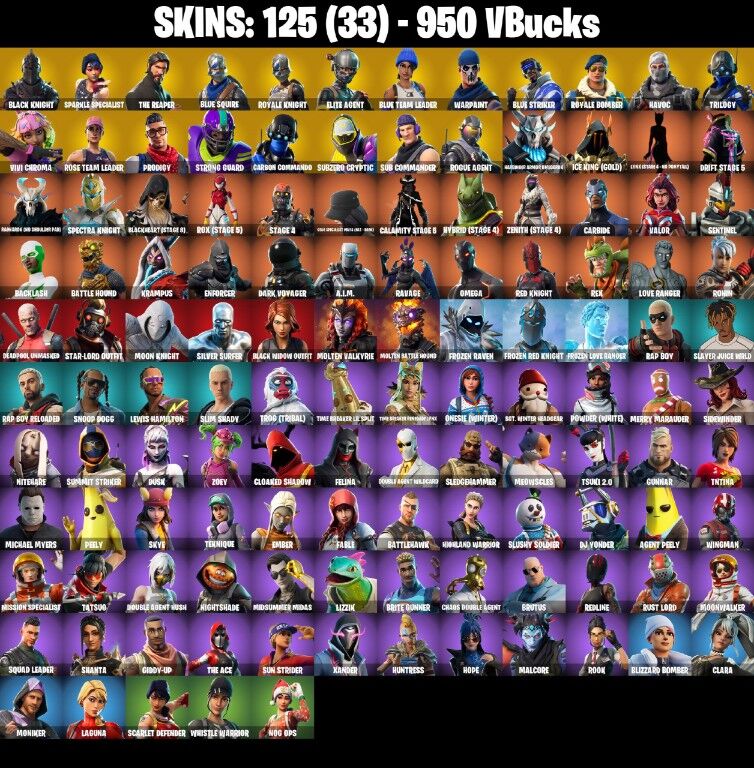 Fortnite Account ( PLAYSTATION / XBOX / PC / NINTENDO ) (BLACK KNIGHT, THE REAPER, TAKE THE L, MAKO) (125 Skins)